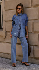 Zaeli Denim Shirt - Mid Blue