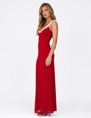 AMARAN MAXI DRESS - RED : BURGUNDY