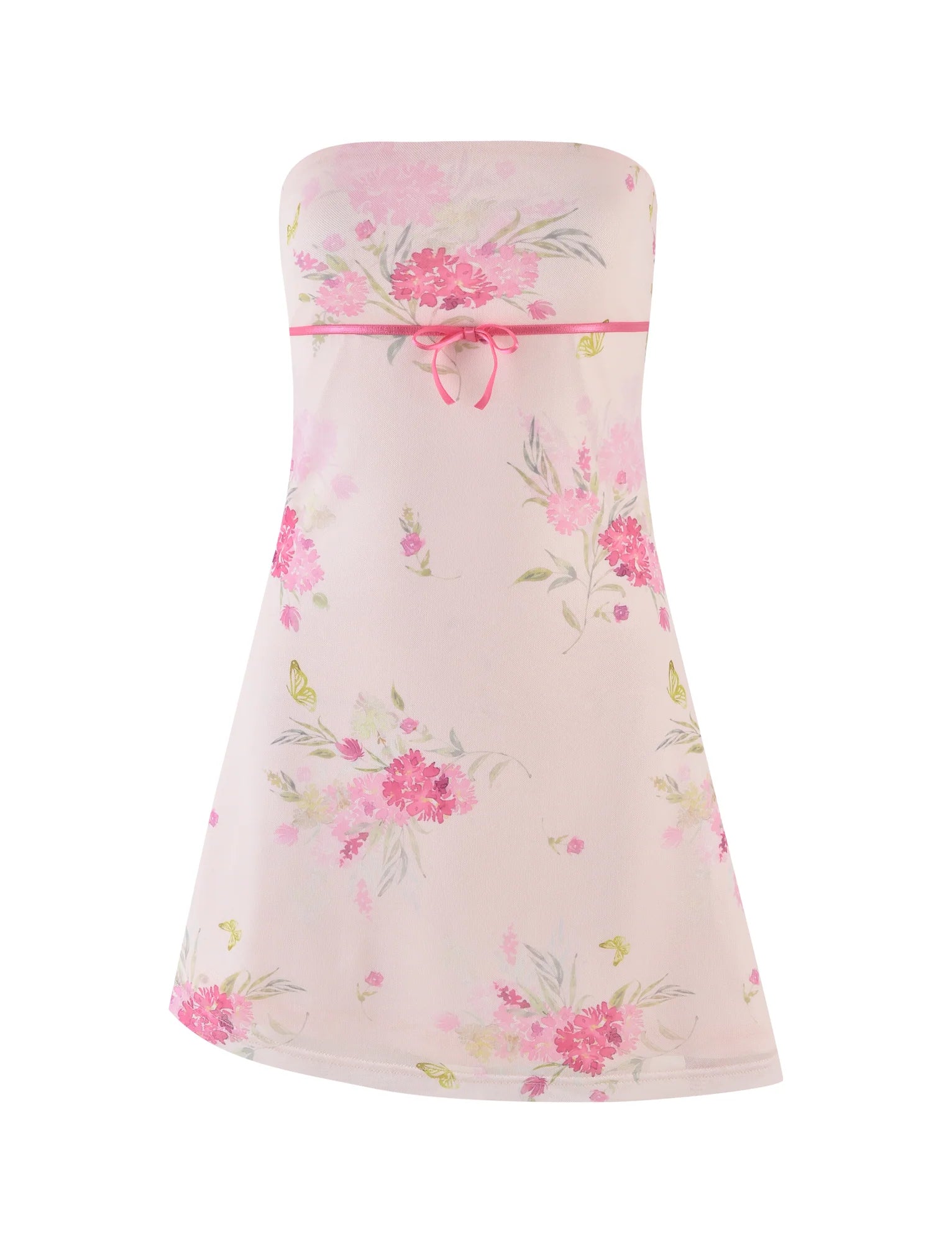 CARSYN MINI DRESS - PINK : FLORAL : WATER COLOUR FLORAL