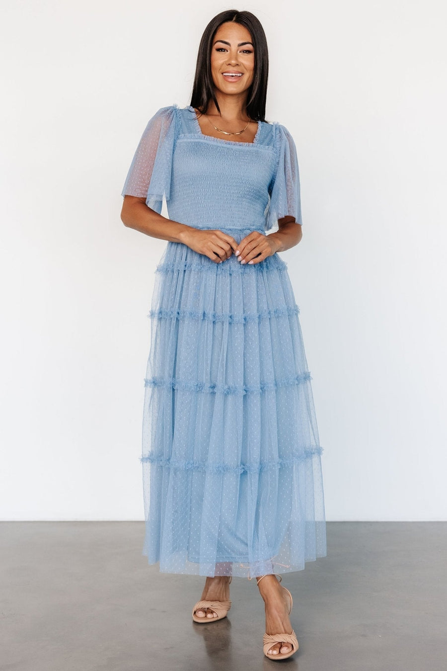 bexley tulle dress | dusty blue