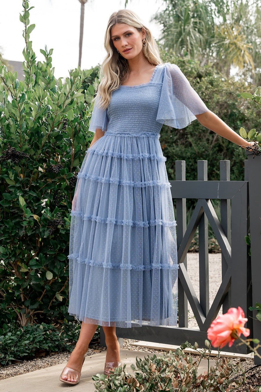 bexley tulle dress | dusty blue