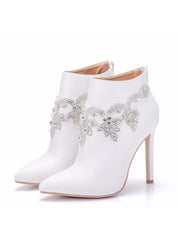 weddings pointy rhinestones flowers boots