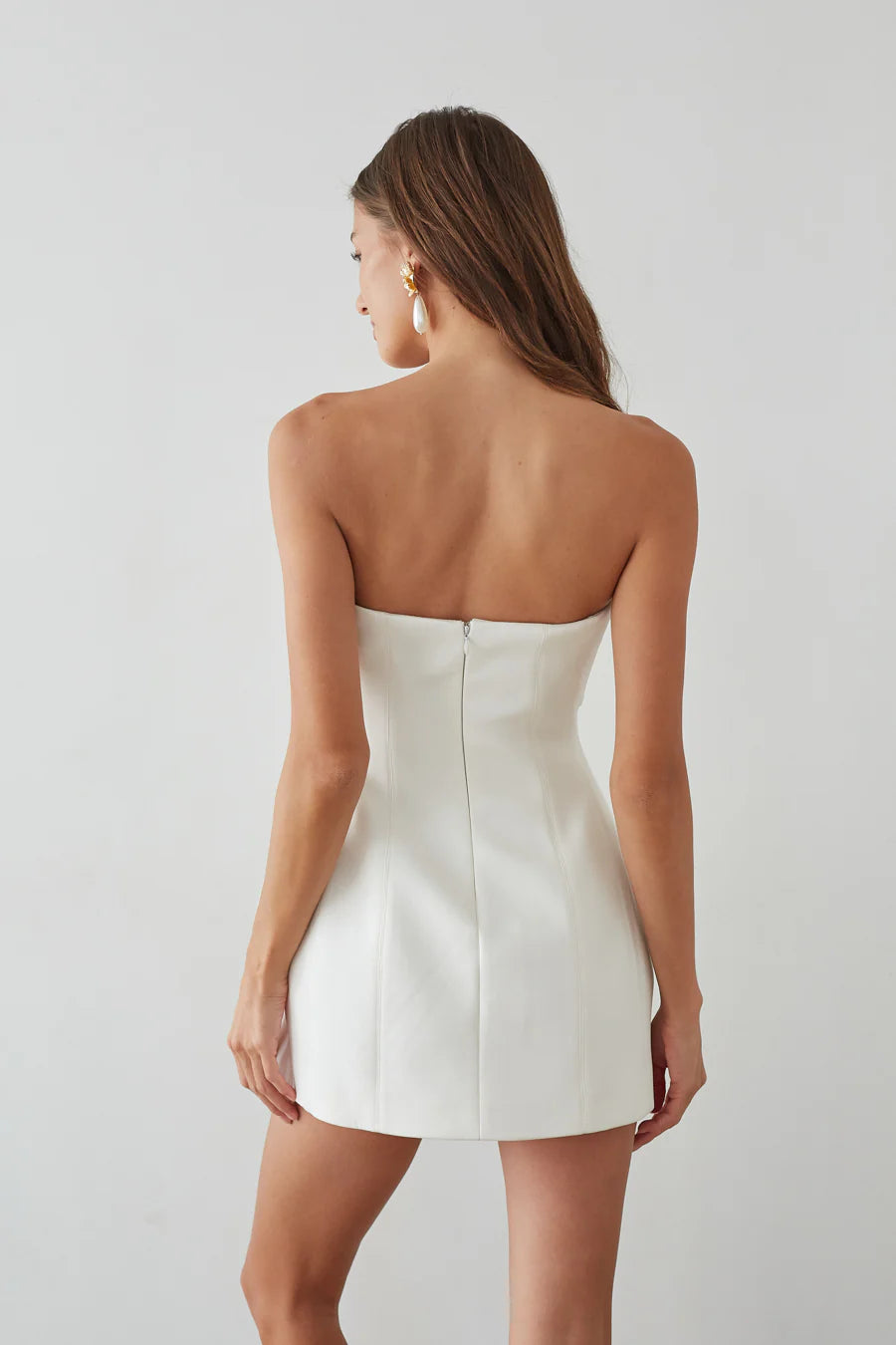 alix twist front bubble mini dress